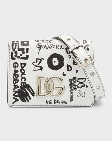 Dolce&Gabbana Graffiti Leather Crossbody Bag